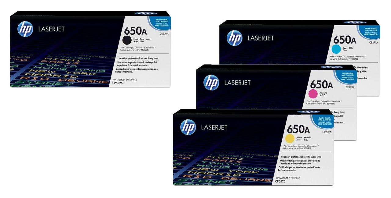 4260413987176 - HP Original 650A Toner 4er Set schwarz cyan magenta gelb