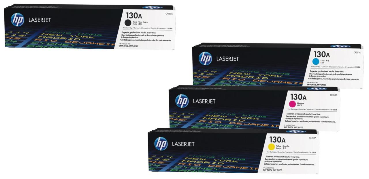 4260413987367 - HP Original 130A Toner 4er Set schwarz cyan magenta gelb