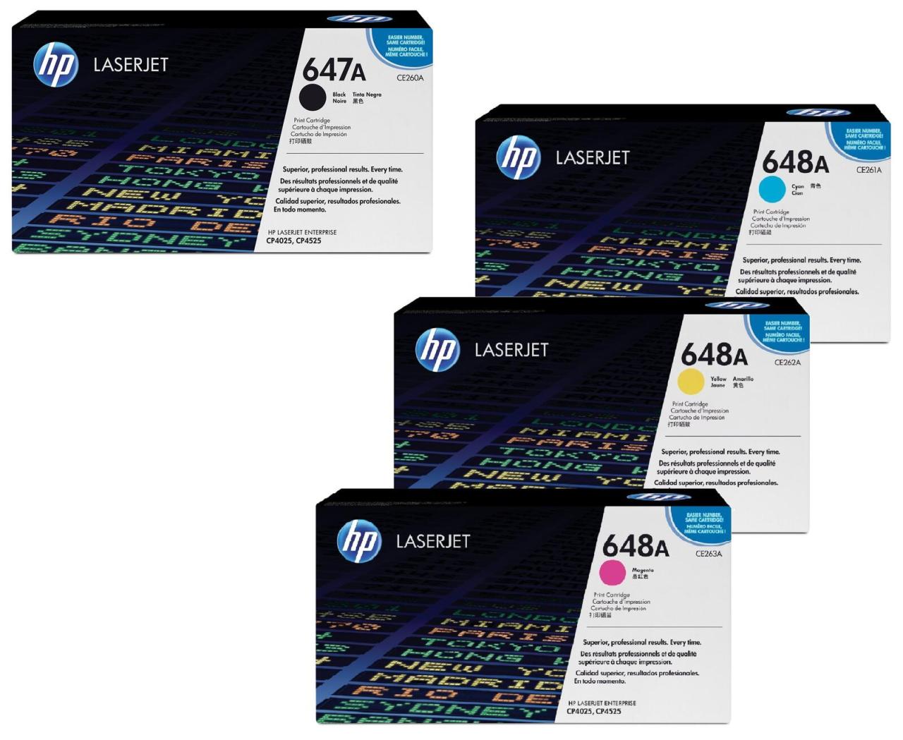 4260413987473 - HP Original 647A  648A Toner 4er Set schwarz cyan magenta gelb