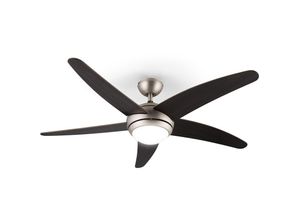 4260414890314 - Bolero 2-in-1-Deckenventilator 134cm Leuchte 55W Luftdurchsatz 10212 m³ h max Walnussflügel Fernbedienung - Walnuss - Klarstein