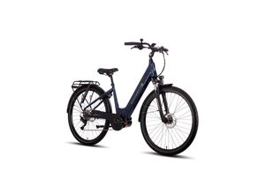 4260416585027 - SAXONETTE Premium Sport E-Bike Scheibenbremsen Federgabel Mittelmotor 10 Gang Nabenschaltung Wave nightblue glänzend