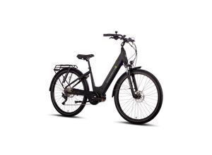 4260416585072 - SAXONETTE Premium Sport E-Bike Wave Scheibenbremsen Mittelmotor Federgabel 10 Gang Kettenschaltung schwarz matt