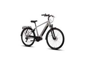 4260416585089 - SAXONETTE Premium Sport E-Trekkingbike 10 Gang Scheibenbremse Federgabel Mittelmotor silber matt