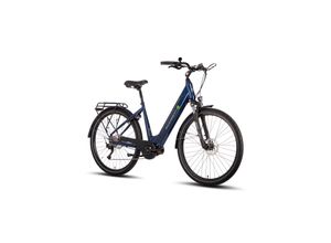 4260416585423 - SAXONETTE Deluxe Sport E-Bike Wave 9 Gang Kettenschaltung Federgabel Scheibenbremsen nightblue glänzend