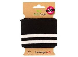 4260422639721 - Albstoffe Bio-Strickbündchen Cuff Me College schwarz ecru 14 m