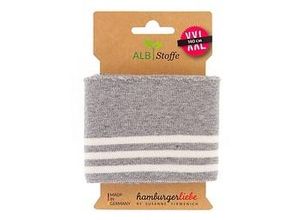 4260422639745 - Albstoffe Bio-Strickbündchen Cuff Me College hellgrau weiß 14 m