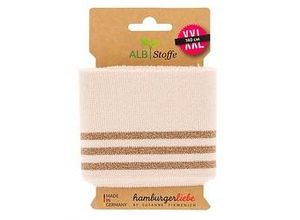 4260422639783 - Albstoffe Bio-Strickbündchen Cuff Me Glam mit Glitzer ecru gold 14 m