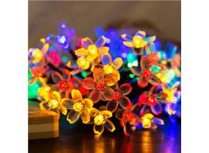 4260424898645 - - 5m Kirschblüten Solarleuchten Garten Hängend led Solar Lichterkette Outdoor Wasserdicht Solarlicht Beleuchtung Balkon Außen Innen Deko 2