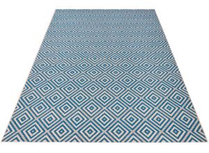 4260425285352 - Teppich Karo Teppiche Gr B L 160 cm x 230 cm 8 mm 1 St blau Esszimmerteppiche In- & Outdoor Teppichläufer Wetterfest Raute Balkon Garten Flur