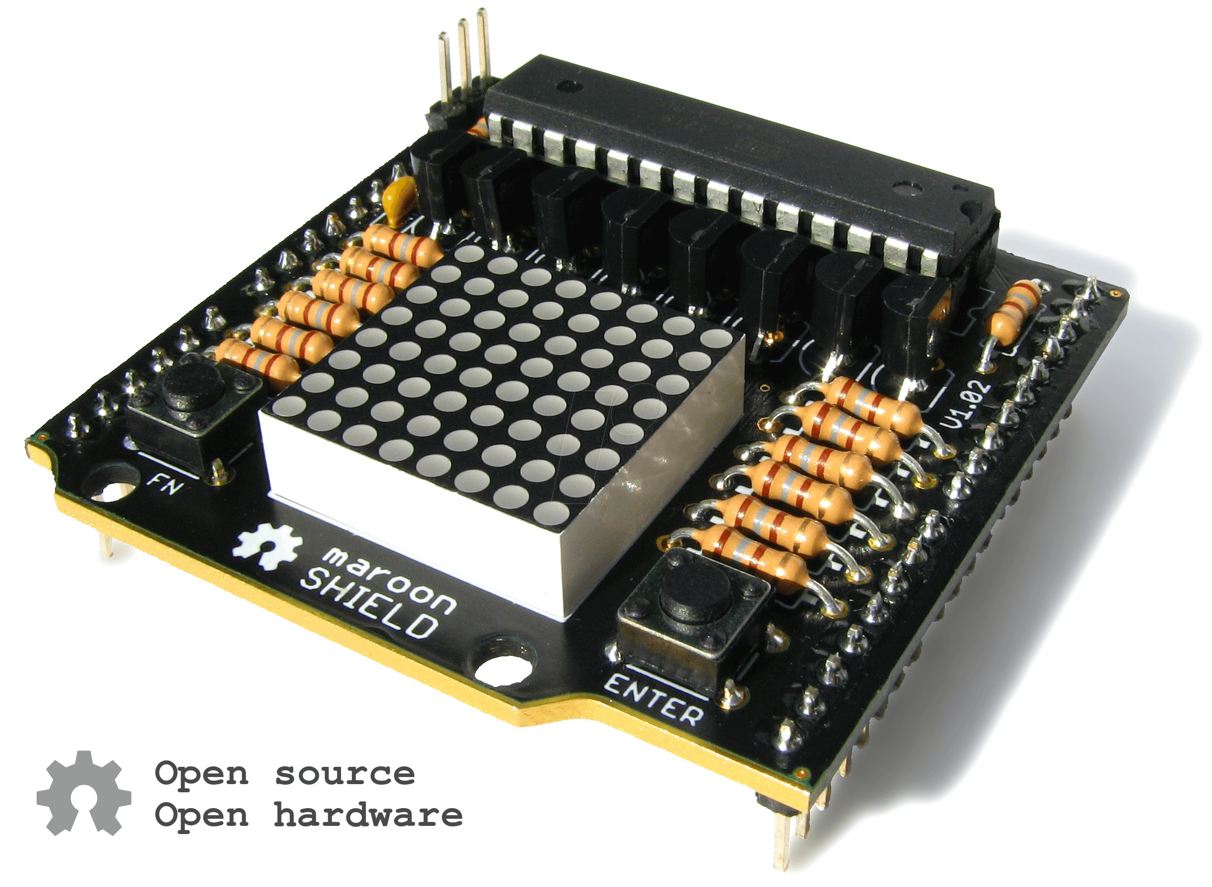 4260425392234 - MAROON SHIELD - Arduino Shield - Roboter maroon Shield 8x8 LED