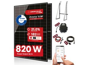 4260427614631 - Balkonkraftwerk 820 Watt Komplettset mit 2x 410 Watt SUNOVA Markenmodulen und APS Wechselrichter