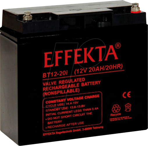 4260433625508 - EFKTA BT12-20I - Blei-Vlies-Akku AGM 12V 20 Ah Insert Terminal