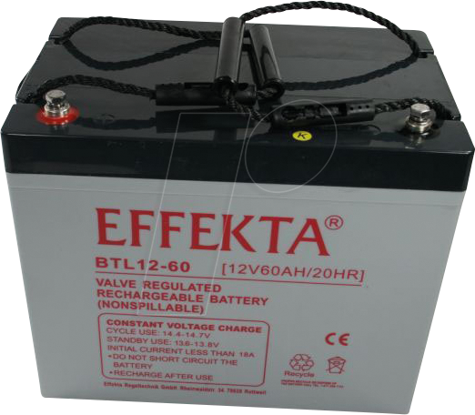 4260433626512 - EFKTA BTL12-60 - Blei-Vlies-Akku AGM 12V 60 Ah