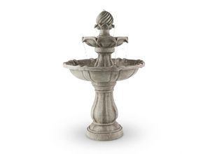 4260435911227 - Vogelsbrunn Springbrunnen 60x90cm 3W Solar Akku Beton-Optik - Grau gesprenkelt - Blumfeldt