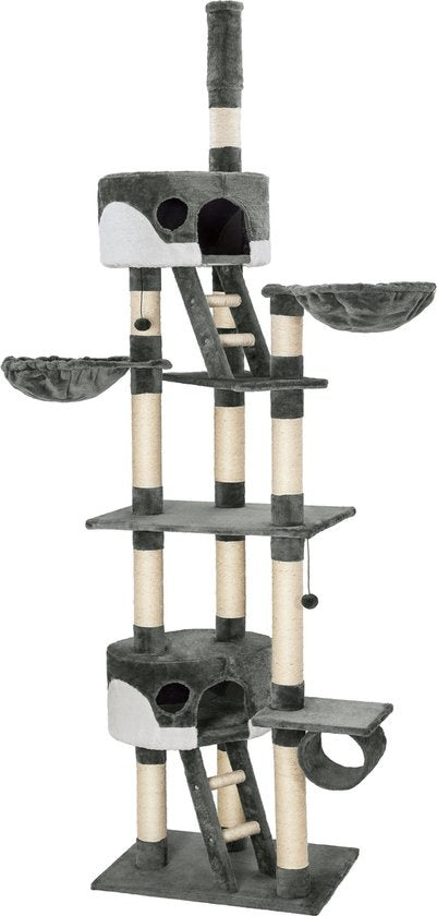 4260435991410 - Kratzbaum Hansi 260cm - Katzenbaum Katzenkratzbaum Katzenhaus - grau weiß - grau weiß 4260435991410 - Kratzbaum Hansi 260cm - Katzenbaum Katzenkratzbaum Katzenhaus - grau weiß - grau weiß