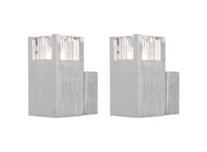 4260436778669 - 2er Set Design Wand Strahler Wohnzimmer Leuchte Alu Beleuchtung Lampe Licht G9