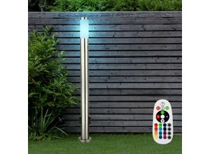 4260436778843 - Etc-shop - led Außen Steh Stand Lampe Leuchte edelstahl Garten Beleuchtung Stromverteiler Steckdose dimmer inkl fernbedienung