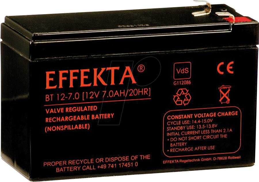 4260442293422 - EFKTA BT12-7 - Blei-Vlies-Akku AGM 12V 7 Ah