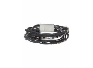 4260442317661 - Wickelarmband FIRETTI mehrreihig mit Elementen aus Metall Armbänder Gr Materialmix-Polyurethan rosegold (schwarz roségoldfarben metallfarben gunfarben) Damen