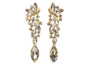 4260442318125 - Paar Ohrstecker FIRETTI Glamour-Look Ohrringe Gr Materialmix goldfarben (gelbgoldfarben goldfarben) Damen mit großen funkelnden Glassteinen