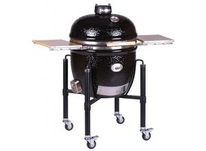 4260444583439 - - Keramikgrill LeCHEF bbq Guru Edition PRO-Serie 20 Black ø 52 cm mit Gestell Seitentische