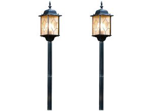 4260449580228 - - 2er-Set Wegeleuchten milano E27 Bleikristalloptik IP43 Höhe 105 cm