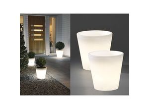 4260449582260 - - Beleuchteter Pflanzkübel 2er Set Outdoor led Blumentopf ø 37cm Terrassenleuchten