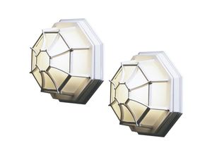 4260449587357 - 2er Set Außenleuchte Ø27cm Wandleuchte Deckenleuchte weiß   Acrylglas gefrostet