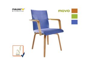 4260449589061 - Mauser Sitzkultur - Ergonomischer Seniorenstuhl movo mit Armlehnen Stoffbezug Blau