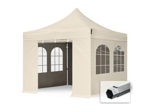 4260456192599 - House Of Tents - 3x3 m Faltpavillon professional Alu 40mm Seitenteile mit Sprossenfenstern creme - crème