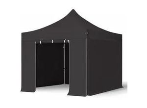 4260456192643 - 3x3m Aluminium Faltpavillon inkl 4 Seitenteile schwarz - (600143)