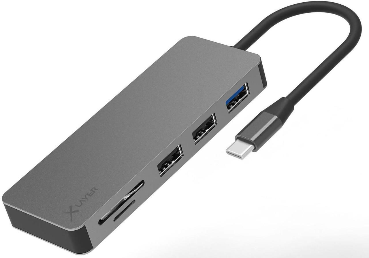 4260458923115 - Xlayer USBDEVICE USB 30 HUB Typ C 7-IN-1 Grey