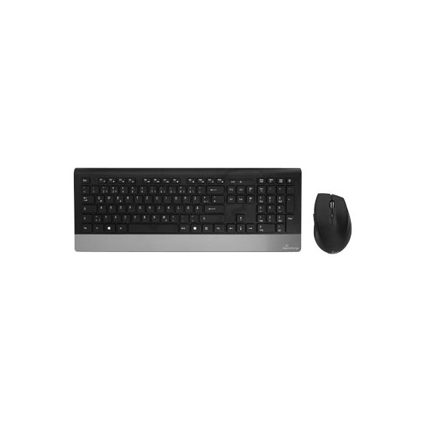 4260459611516 - Tastatur-Maus-Set MROS105 kabellos (USB-Funk) schwarz silber 4260459611516 MediaRange