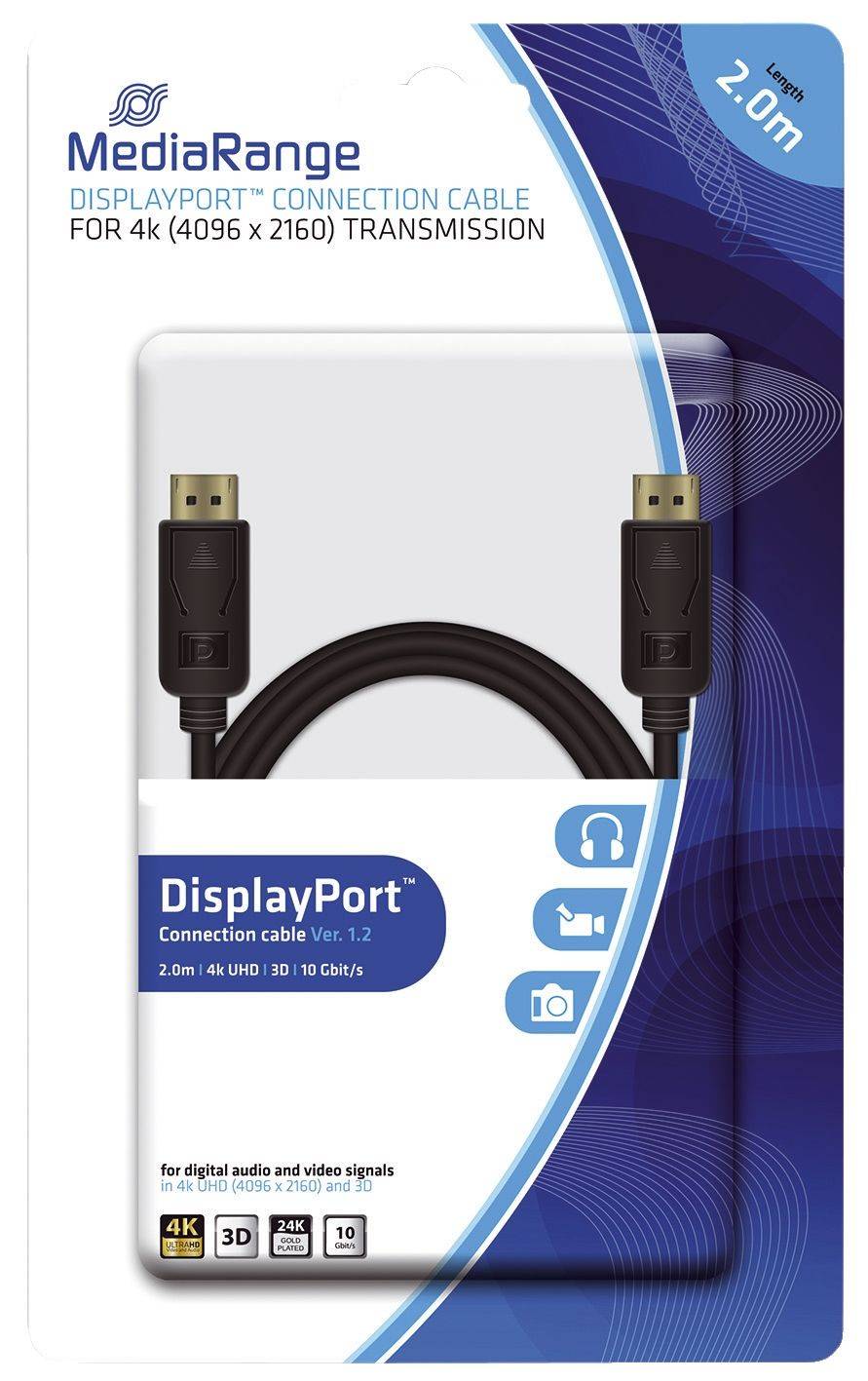 4260459612650 - Mediarange - DisplayPort 2m 10Gb s Kabel (MRCS159) (MRCS159) 4260459612650 - Mediarange - DisplayPort 2m 10Gb s Kabel (MRCS159) (MRCS159)