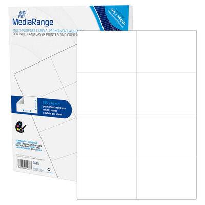 4260459612773 - MEDIARANGE MRINK145 - Weiß - Dauerhaft - 105 x 74 - A4 - Matte - Laser Inkjet