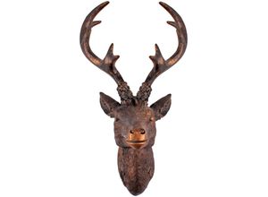 4260461471566 - Spetebo - Hirschgeweih Bronze Optik - 10 Ender 30x15 cm - Hirschkopf Wand Deko Jagd Geweih