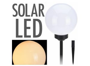 4260461473300 - Solarlampe Kugel in warmweiß - ø 15 cm - Garten Leuchte mit Erdspieß höhenverstellbar