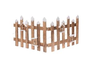 4260461475120 - Gartenzaun mit Lichterkette - 100 x 40 cm - Weihnachten Deko Zaun mit 30 LED in warmweiß beleuchtet Batterie betrieben