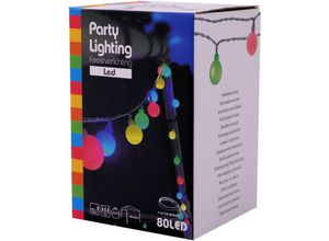 4260461477612 - Party Lichterkette 80 LED Kugeln - bunt   16m - Pavillon Außen Party Beleuchtung