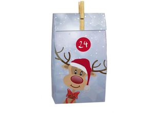 4260461478749 - Spetebo - Adventskalender mit 24 Papiertüten zum selber Befüllen - diy Weihnachts Kalender mit Rentier Motiv