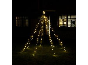 4260461479906 - Spetebo - Beleuchtete led Lichterpyramide in Kegel Form - 15 m Höhe   200 led in warmweiß - Deko Baum Tannenbaum Außen led Weihnachtsbaum