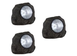 4260462316576 - Etc-shop - 3er Set Stein Design led Solar Lampe Deko Leuchte IP44 Beleuchtung grau