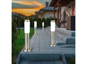 4260462318495 - Etc-shop - 4x led Außen Stehleuchte Standlampe Beleuchtung Weg-Licht Edelstahl IP44 geeignet für Garten Hof Weg Eingangsbereich Veranda Terrasse