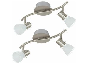 4260462319829 - Etc-shop - 2er Set 10 Watt led Decken Lampen Glas Wand Leuchten schwenkbare Spots Beleuchtungen