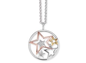 4260463190267 - Kette mit Anhänger ENGELSRUFER Kette Stars ERN-STARS-TRICO-ZI Halsketten Gr Silber 925 (Sterlingsilber) Länge 50 cm rosegold (silberfarben goldfarben roségoldfarben) Damen Ketten mit Anhänger Zirkonia (synth)