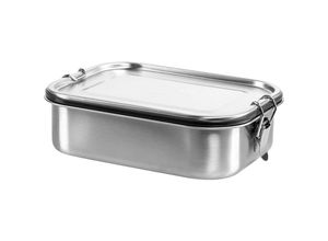 4260470464153 - SILBERTHAL Brotdose Edelstahl mit Fächern – Große Lunchbox 1400ml für Erwachsene – Auslaufsicher – Mit Extra Behälter für Saucen und Dips