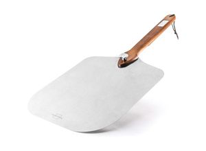 4260470464467 - Unbranded - silberthal Pizzaschieber Edelstahl 30cm - Griff aus Akazienholz - Auch für Brot - Pizzaschaufel - Spülmaschinenfest - Silber Akazienholz