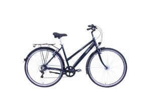 4260471755571 - HAWK Citytrek Easy Blau - Damen 28 Zoll - Leichtes Stadtfahrrad mit 7-Gang Shimano Kettenschaltung & Nabendynamo