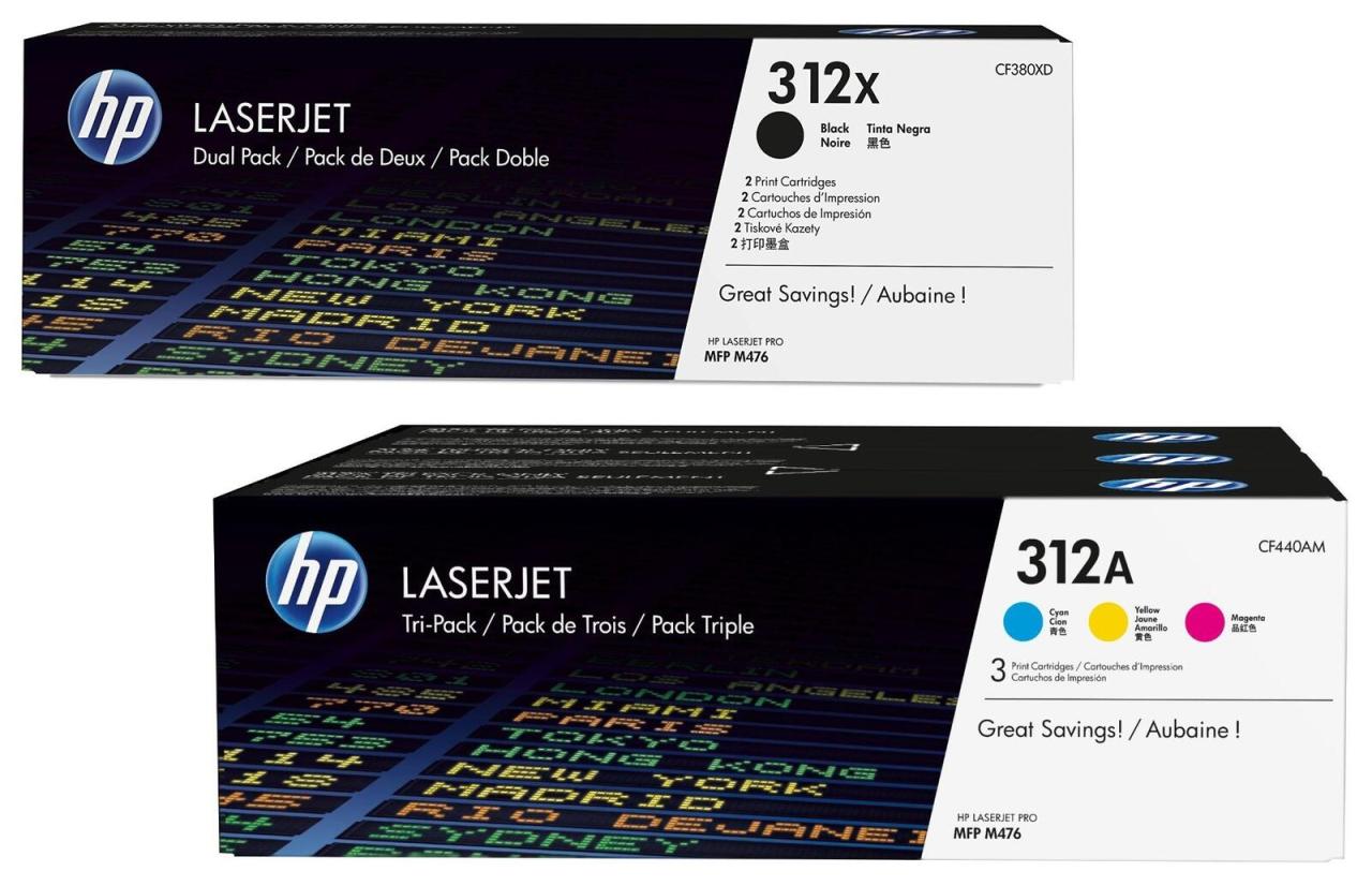 4260473321286 - HP Original 312X   312A Toner 5er Set - schwarz (2) hohe Kapazität cyan magenta gelb (Doppelpack CF380XD