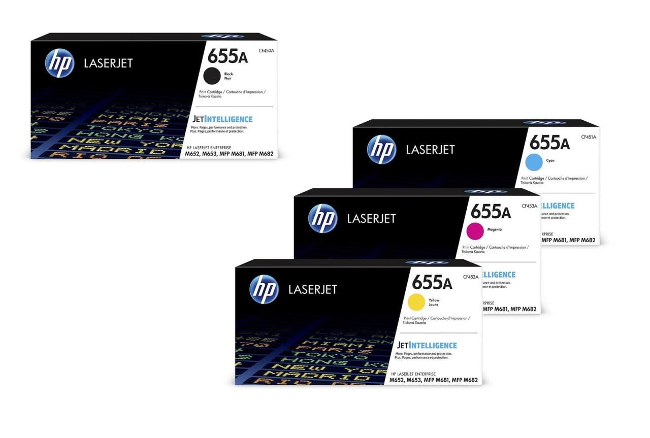 4260473323372 - HP Original 655A Toner 4er Set schwarz cyan magenta gelb